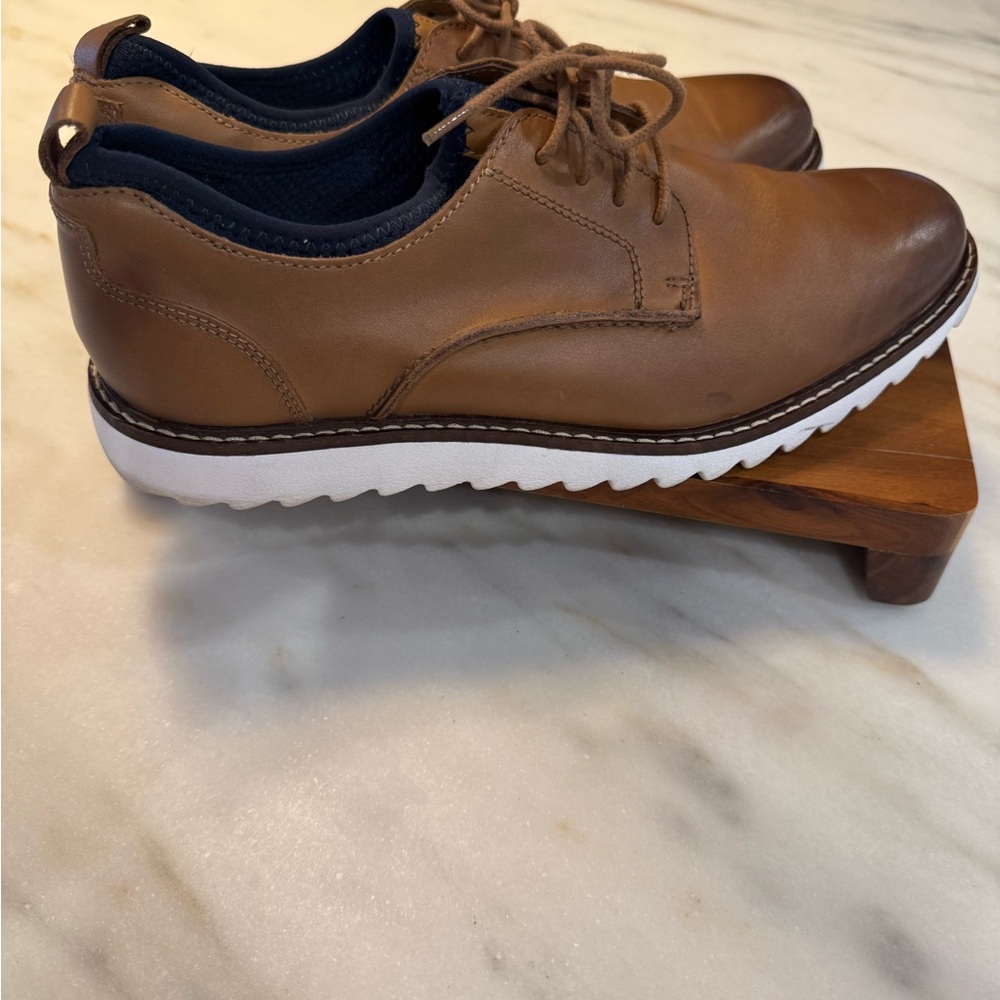 Johnston & Murphy Brown Leather Derbys with White Sole